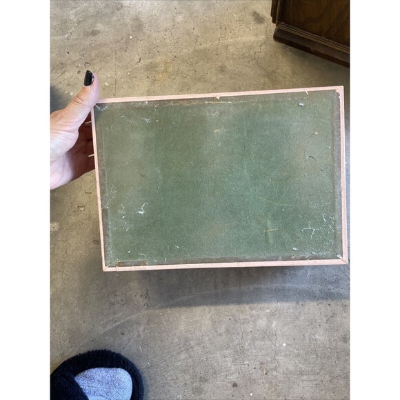 Vintage MCM Light Pink Jewelry Box with Pink Velvet and Satin Interior - Picture 9 of 11